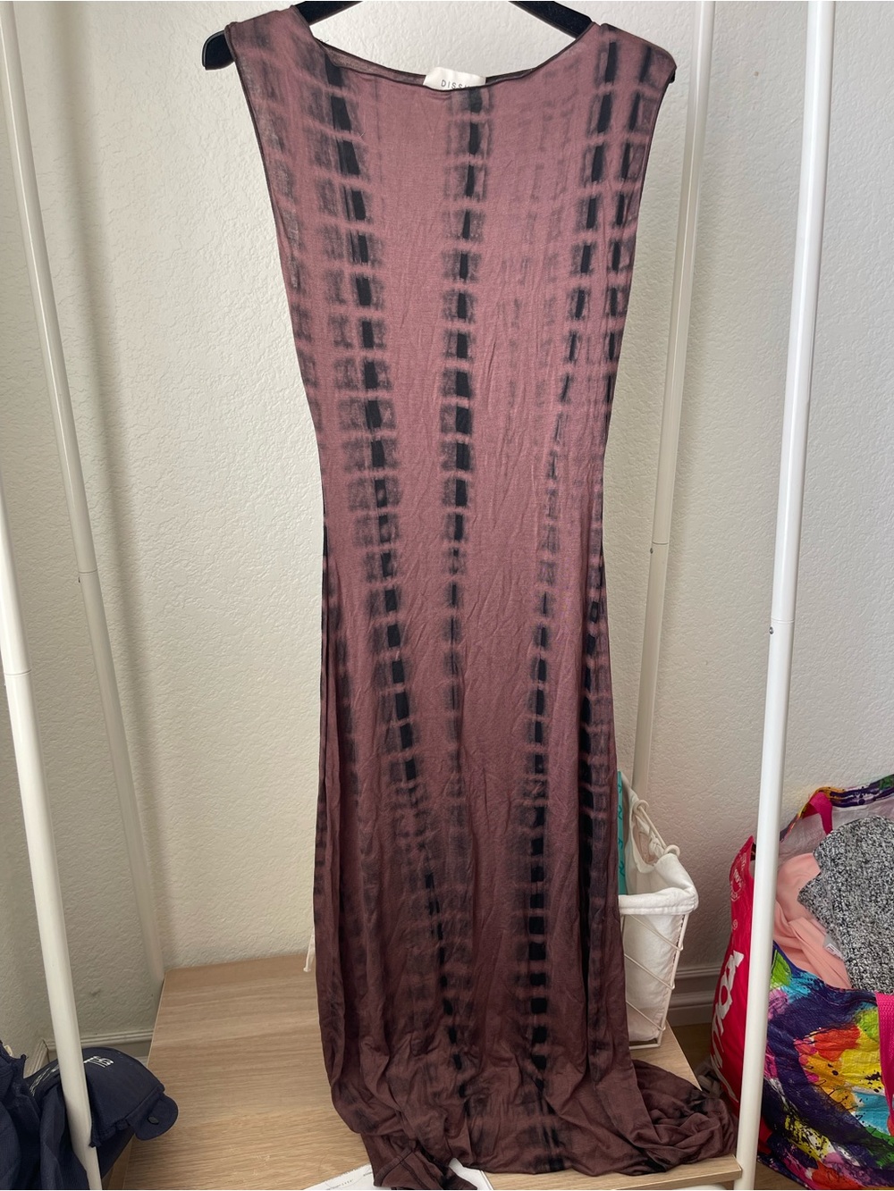 DISSH Beau tie-dye Chocolate Brown and Black Maxi Dress Size Medium - Picture 2 of 3